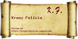 Kresz Felícia névjegykártya